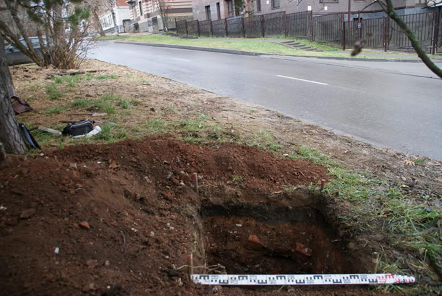 Из отчета. Шурф № 1. Выбранный шурф в антураже местности. Вид с севера.png